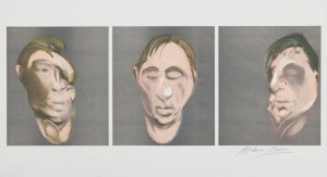 Francis Bacon Three Studies for a Self-Portrait 1983 Farblithographie, Unikatdruck neben der Auflage von 150 Exemplaren 33,2 x 88,5 cm, signiert