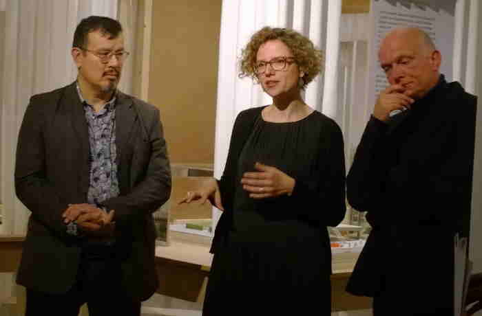 Foto (c) Kulturexpress, v.l.n.r.: Peter Cachola Schmal, Sofie de Caigny und Christoph Grafe      