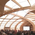 Holz-Membrankonstruktion Frankfurt Pavillon